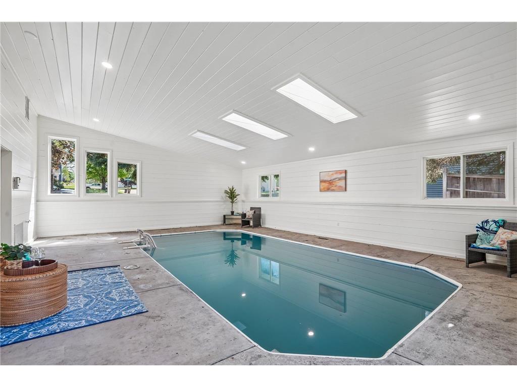 Indoor pool area after renovation