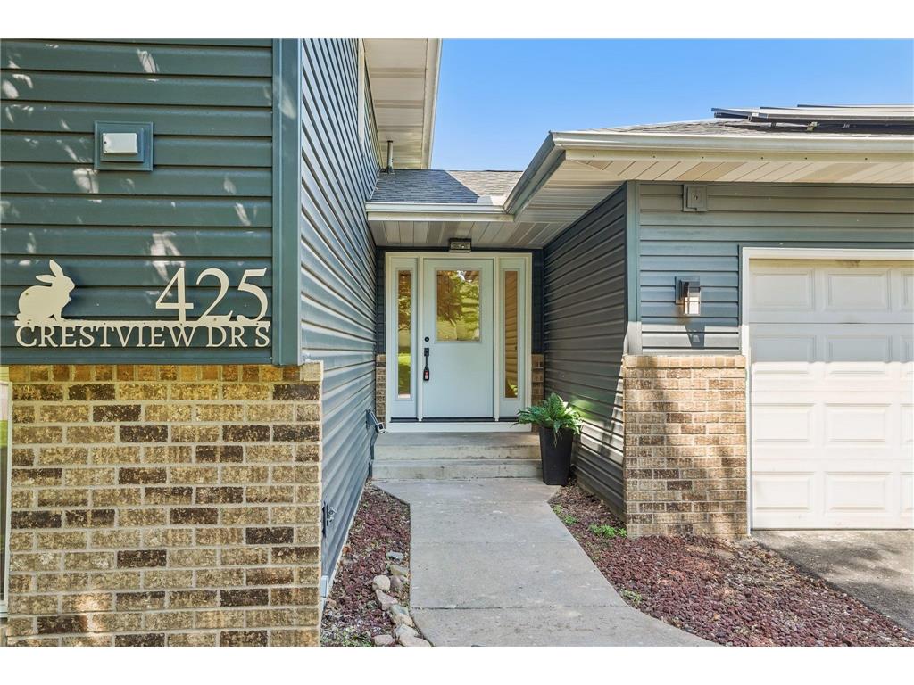 Front entrance of 425 Crestview Drive S after renovation